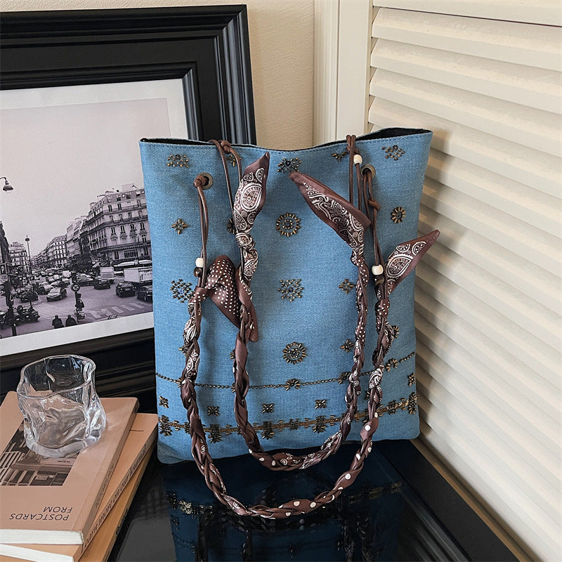 Retro Sequined Tote Bag for Women