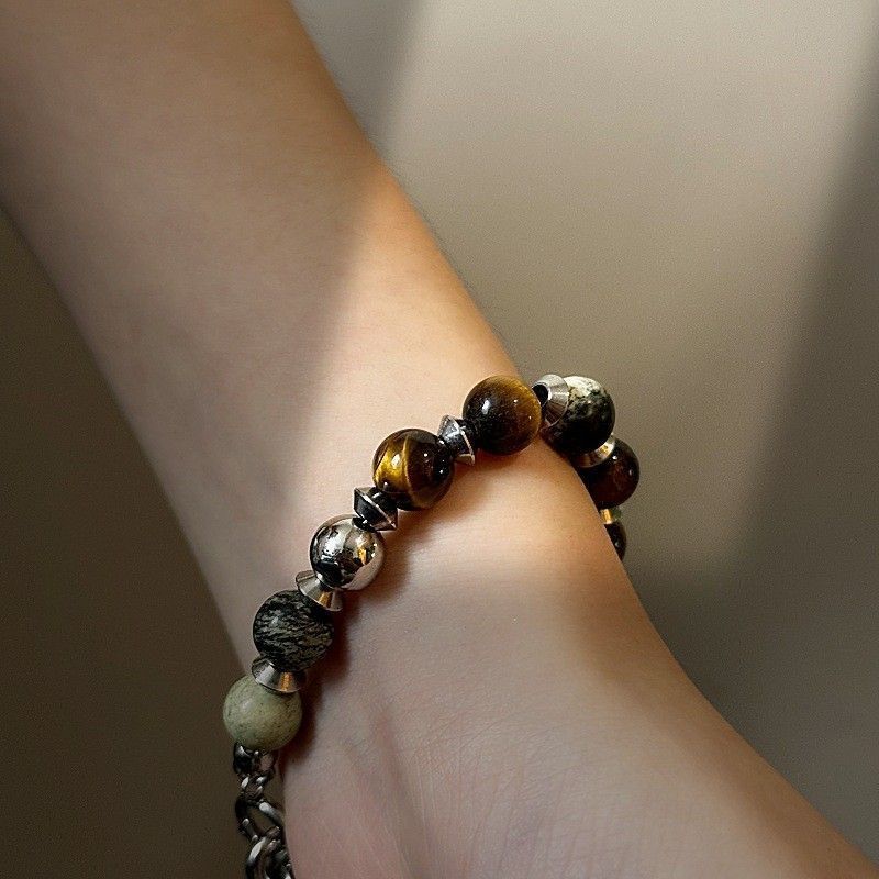 Vintage Mixed-Metal Stainless Steel Bracelet
