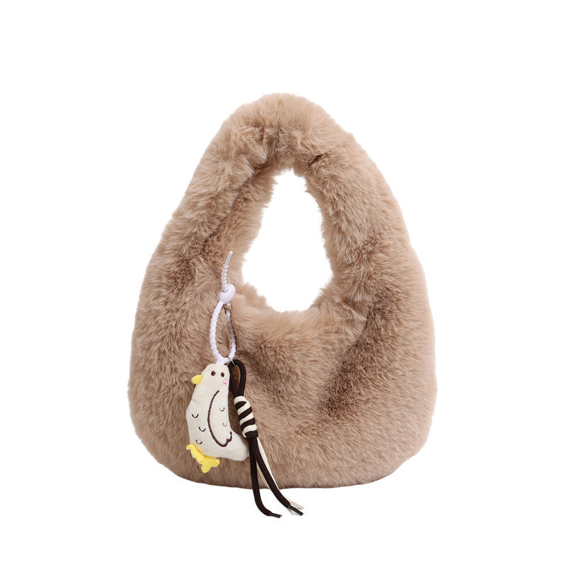 Trendy Plush Dumpling Bag Large Capacity Commuter Work Bag