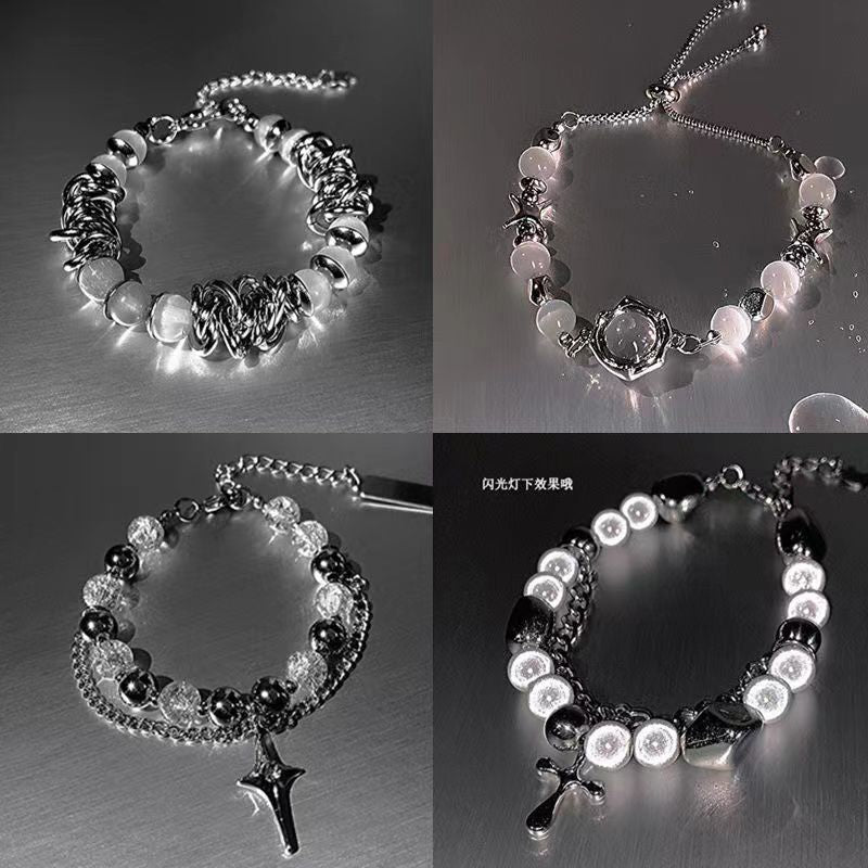 Cat-Eye Reflective Beaded Bracelet Collection