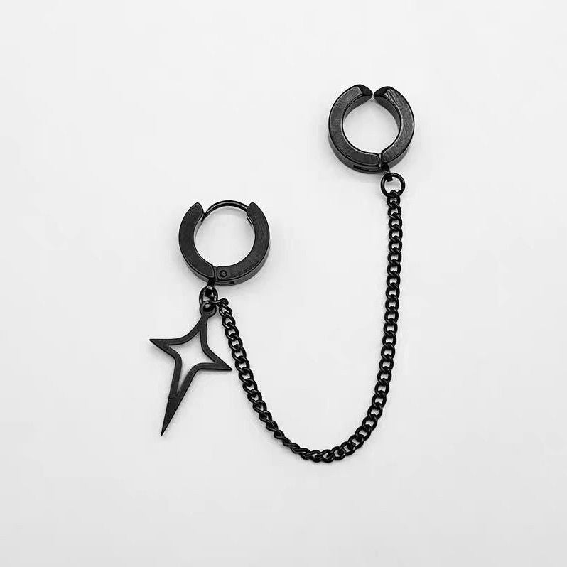 Four-Point Star Chain Ear Cuff
