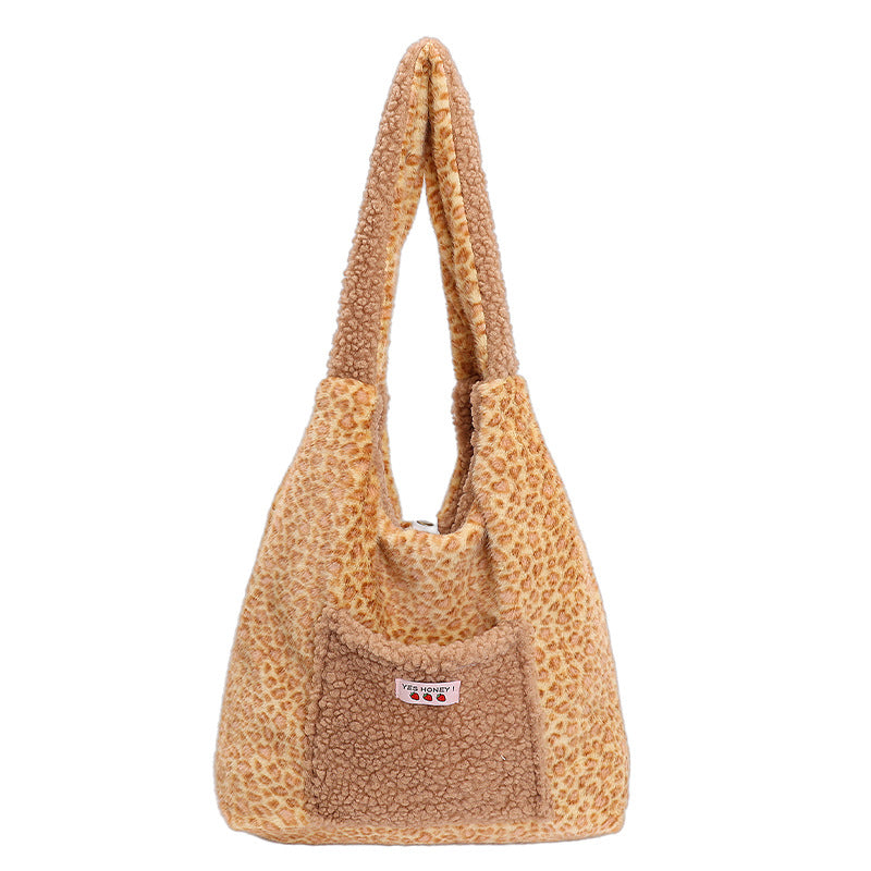 Retro Leopard Print Shoulder Bag Fashion Tote