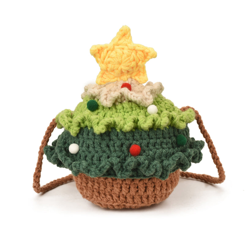 Trendy Christmas Tree Knitted Messenger Bag