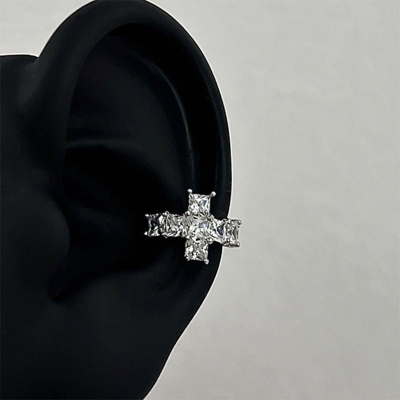 Crystal Zircon Cross Ear Cuff
