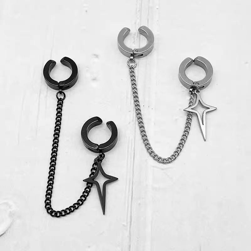 Four-Point Star Chain Ear Cuff