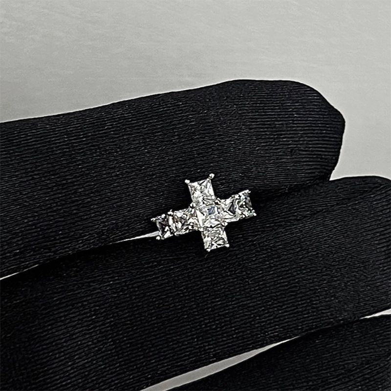 Crystal Zircon Cross Ear Cuff