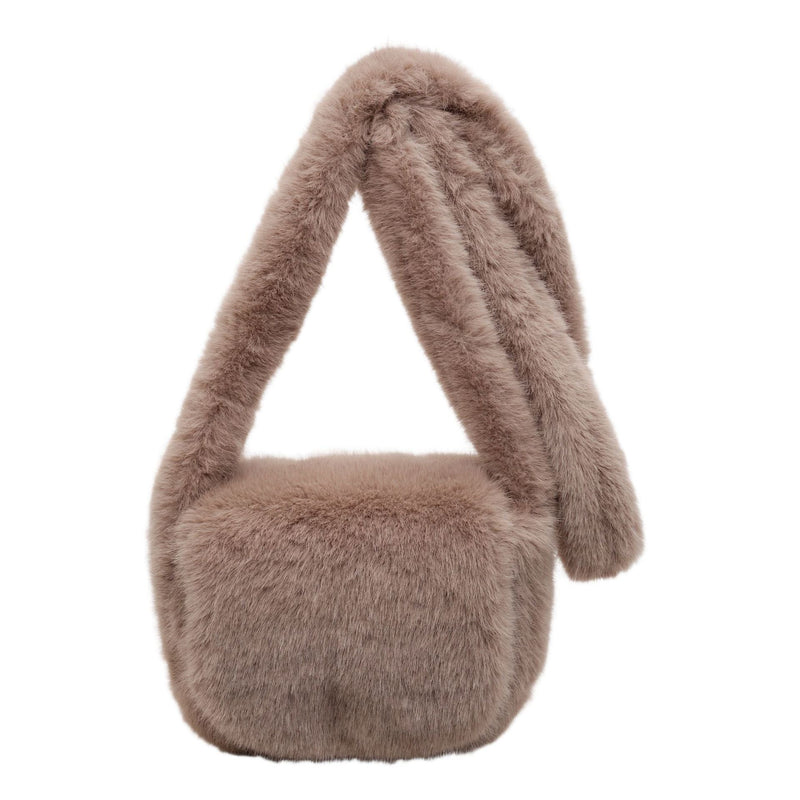 Retro Plush Shoulder Bag Small Square Satchel