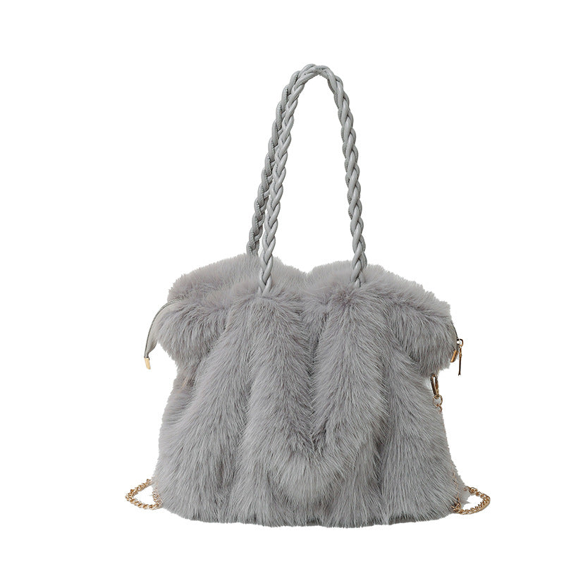Premium Plush Fashionable Lazy Bag Large Capacity Shoulder Tote