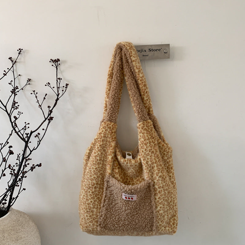Retro Leopard Print Shoulder Bag Fashion Tote