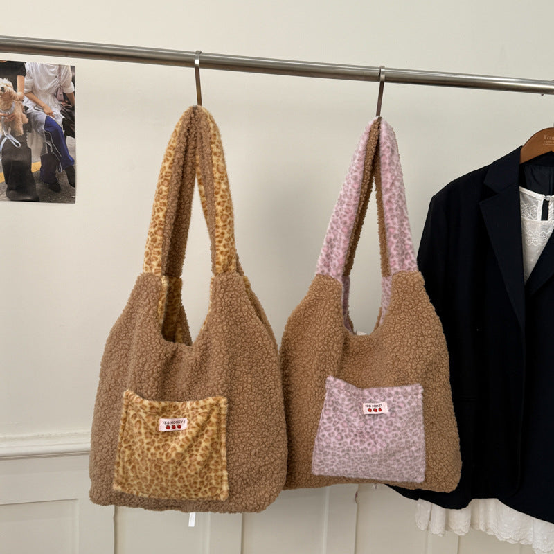 Retro Leopard Print Shoulder Bag Fashion Tote