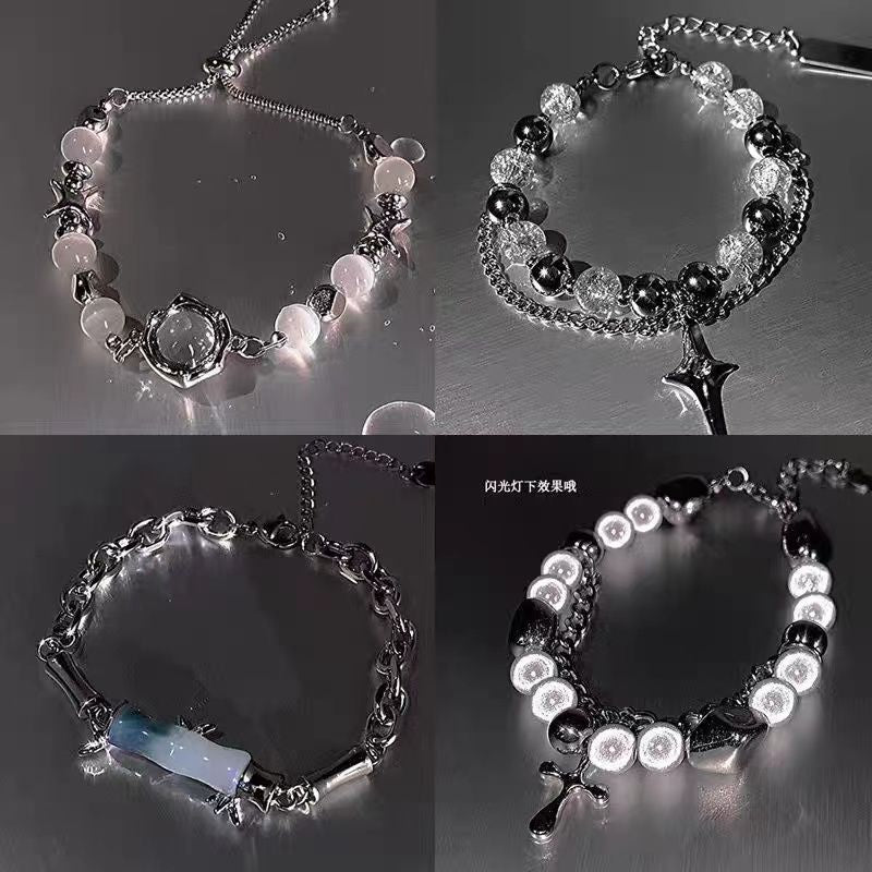 Cat-Eye Reflective Beaded Bracelet Collection