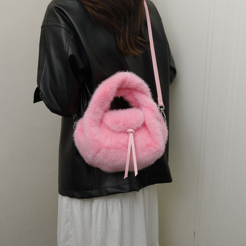 Versatile Portable Small Bag - Simple Plush Fashion Shoulder Bag