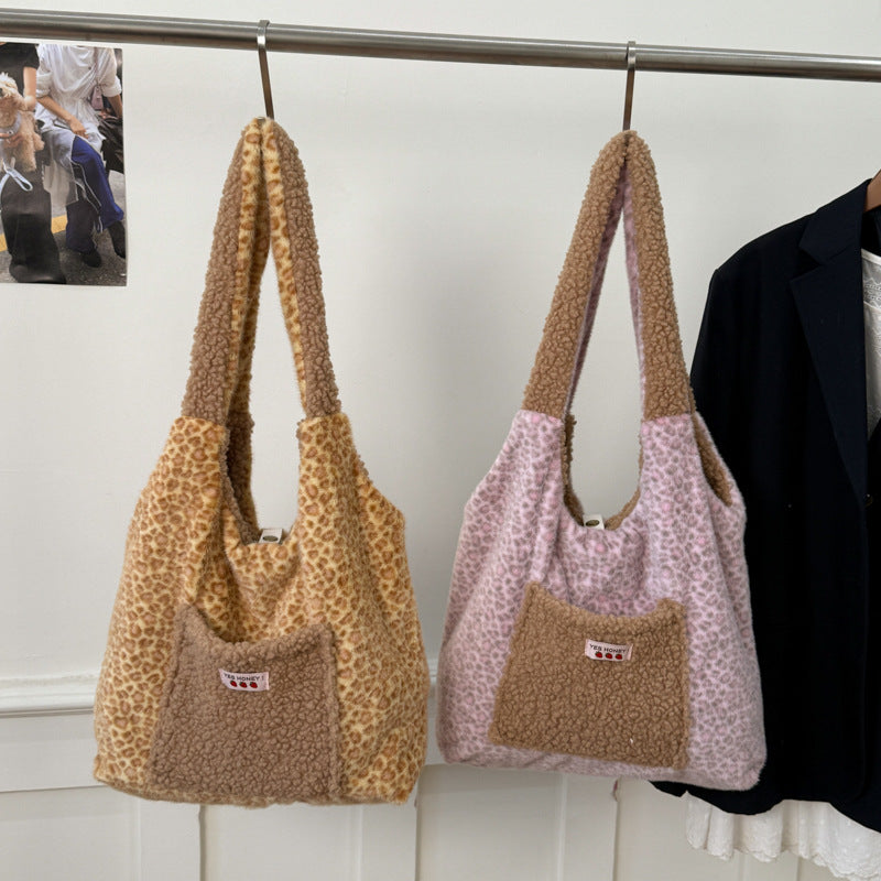 Retro Leopard Print Shoulder Bag Fashion Tote