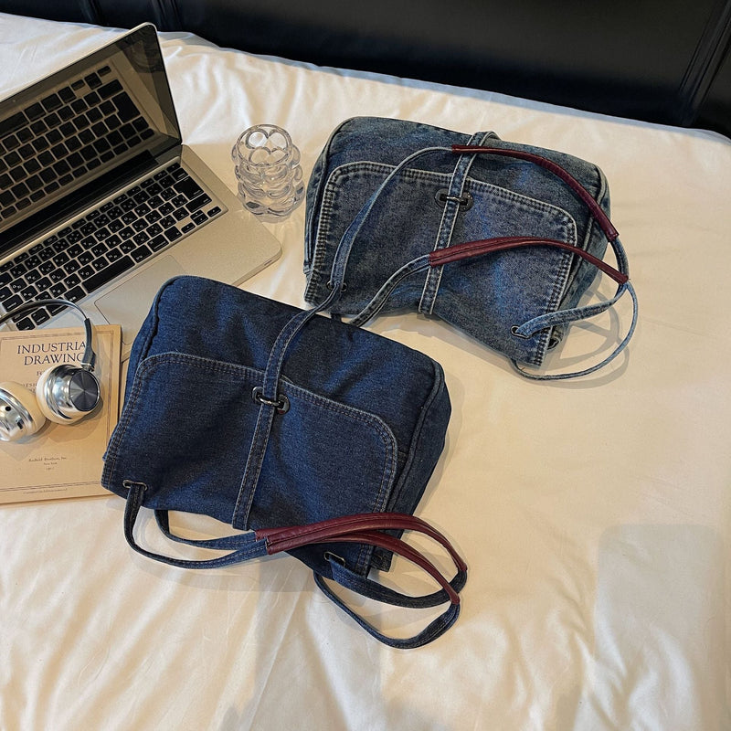 Retro Denim Messenger Bag for Commuters