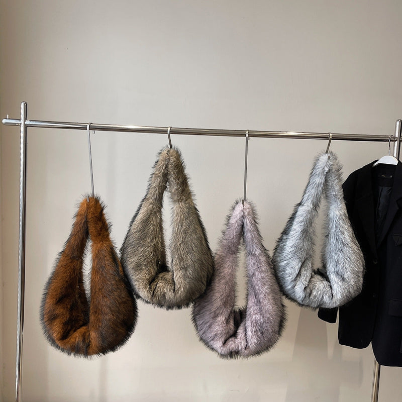 Premium Versatile Plush Shoulder Bag, Fluffy Armpit Bag, Casual Handbag