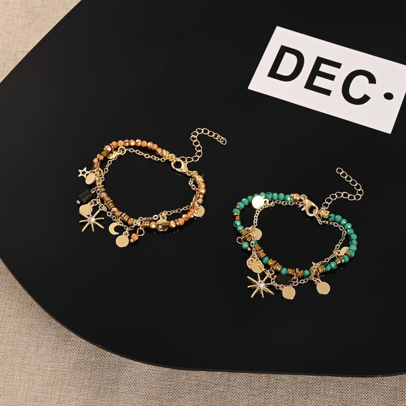 Bohemian Sunflower Double-Layer Beaded Bracelet