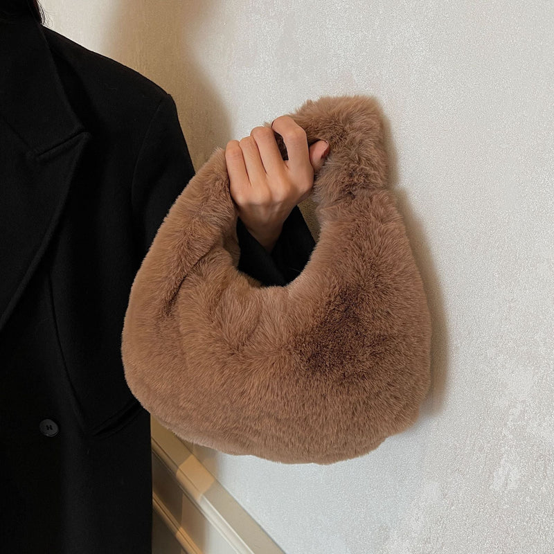 Plush Handbag Women's Versatile Dinner Bag