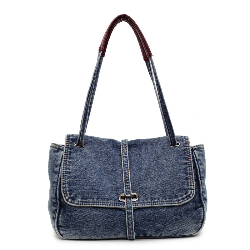 Retro Denim Messenger Bag for Commuters
