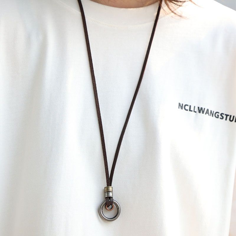 Vintage Ring Pendant Long Necklace