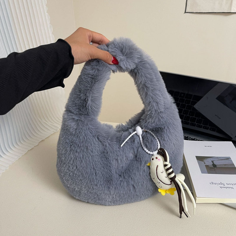 Trendy Plush Dumpling Bag Large Capacity Commuter Work Bag
