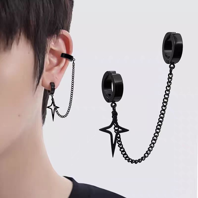 Four-Point Star Chain Ear Cuff