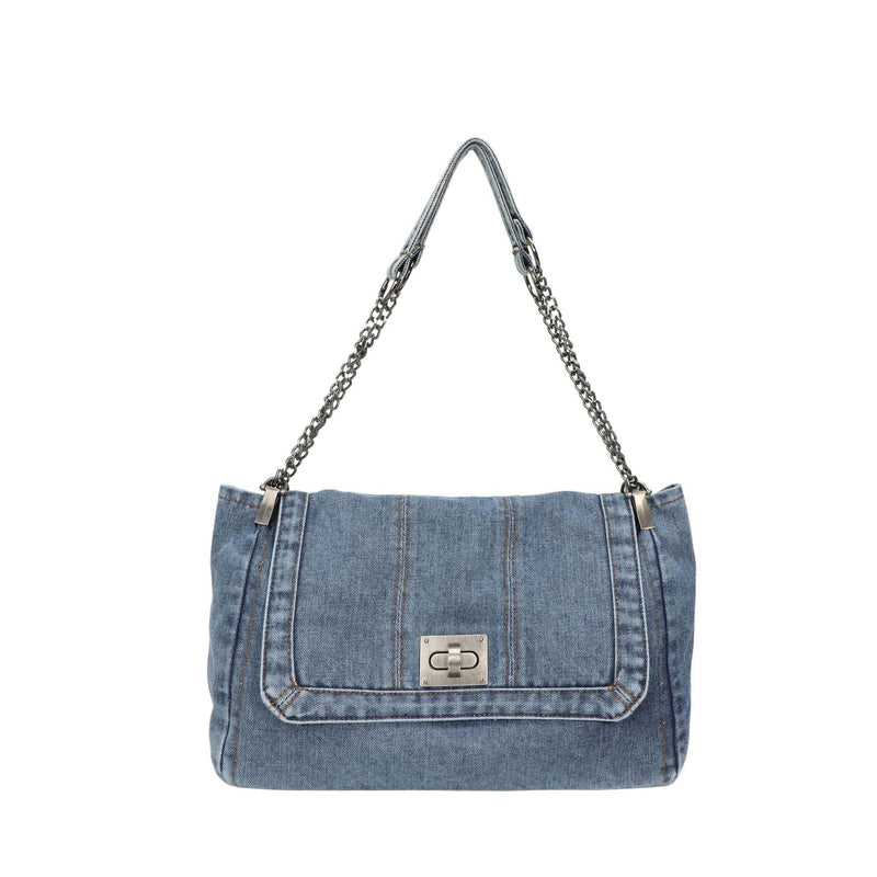 Denim Canvas Tote Bag Retro Commuter Shoulder Bag