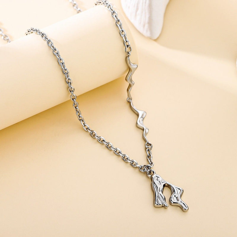 Irregular Lava Pendant Necklace