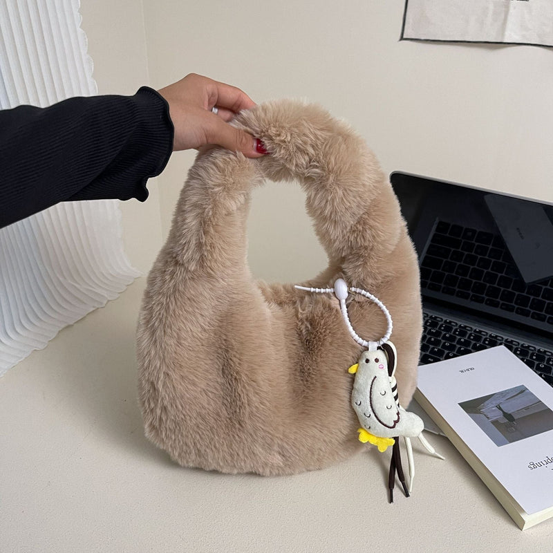Trendy Plush Dumpling Bag Large Capacity Commuter Work Bag