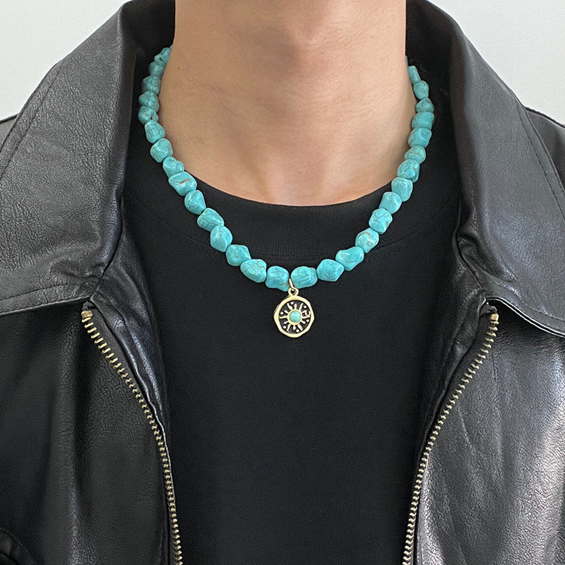 Vintage Turquoise Sunflower Necklace