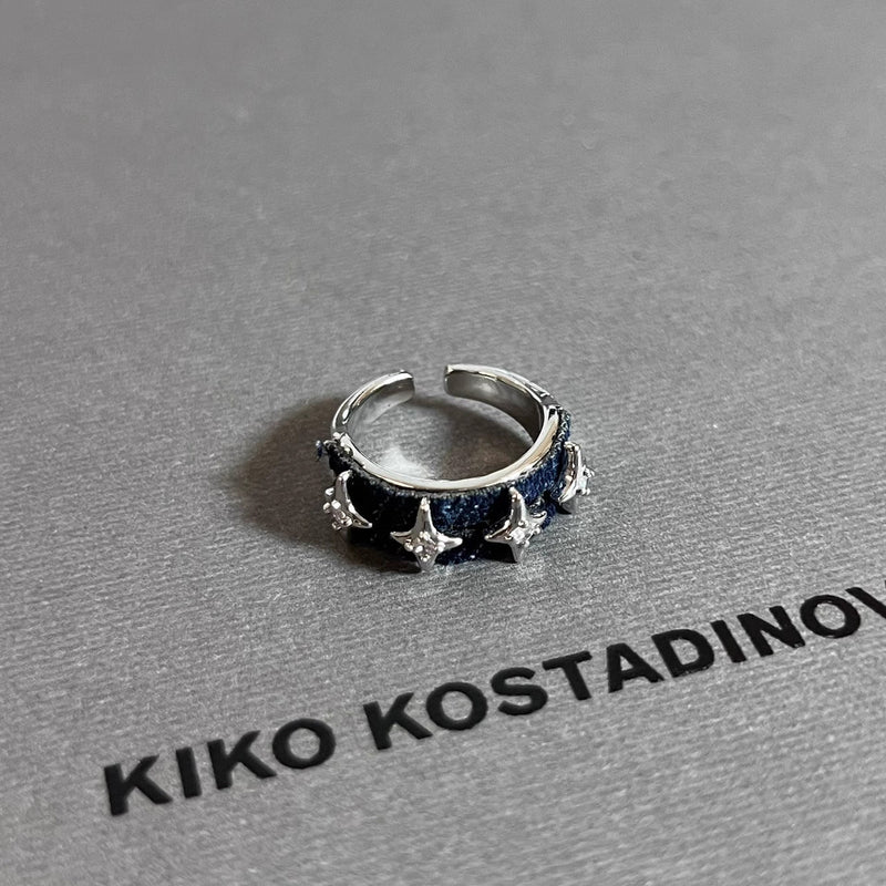 Starburst Denim Adjustable Ring