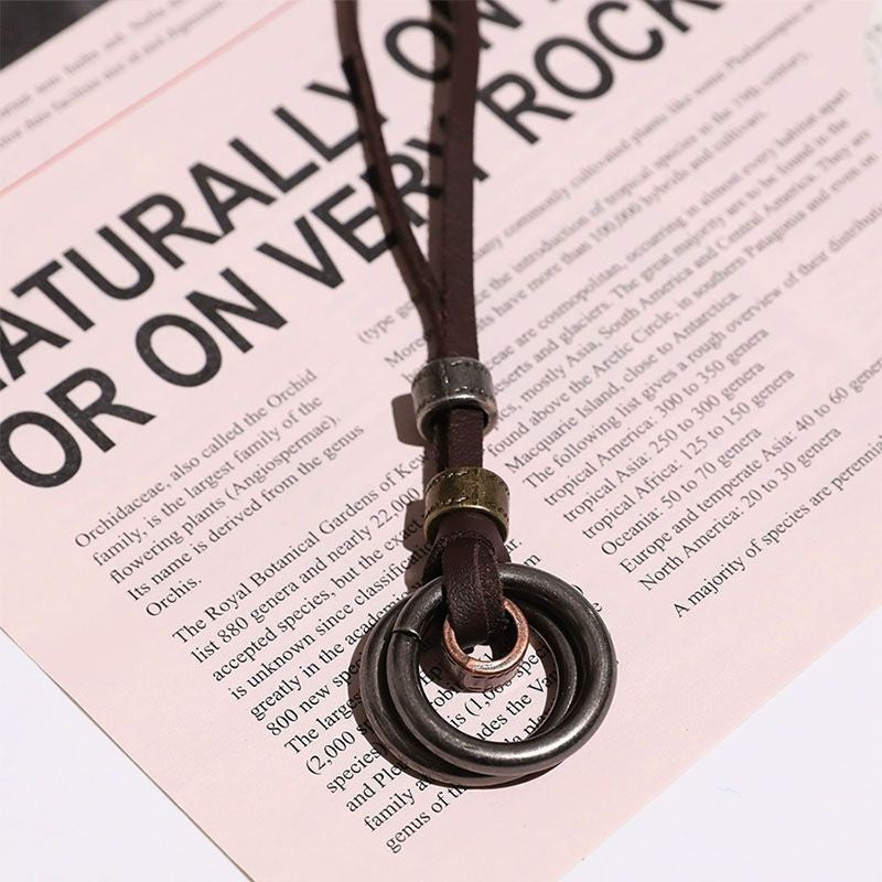 Vintage Ring Pendant Long Necklace