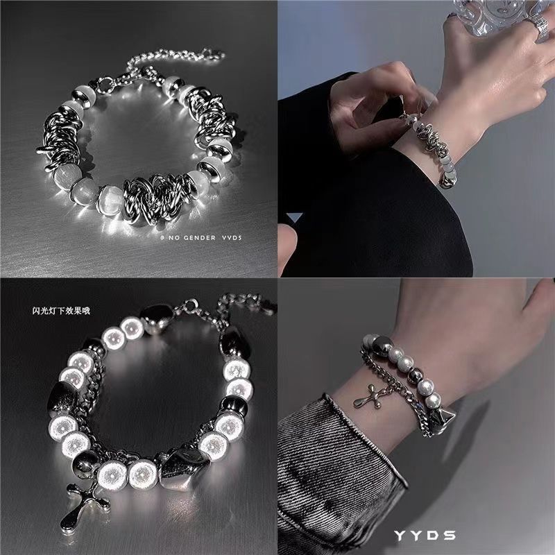 Cat-Eye Reflective Beaded Bracelet Collection