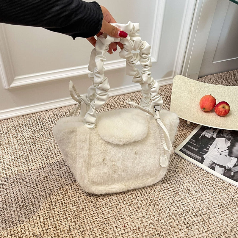 Cute Plush Vegetable Basket Shoulder Bag