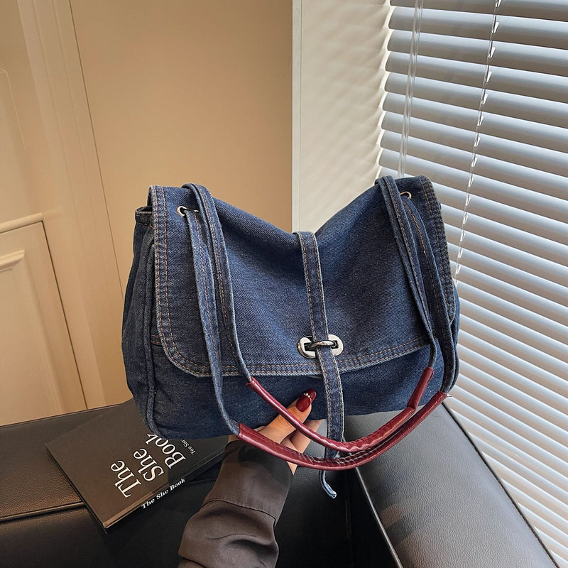 Retro Denim Messenger Bag for Commuters
