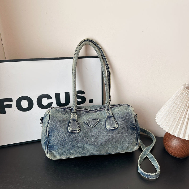 Versatile Women's Large-Capacity Denim Shoulder Bag