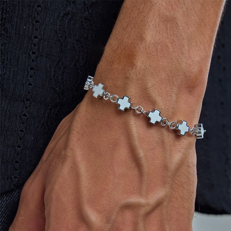Black and White Cross Bracelet Set