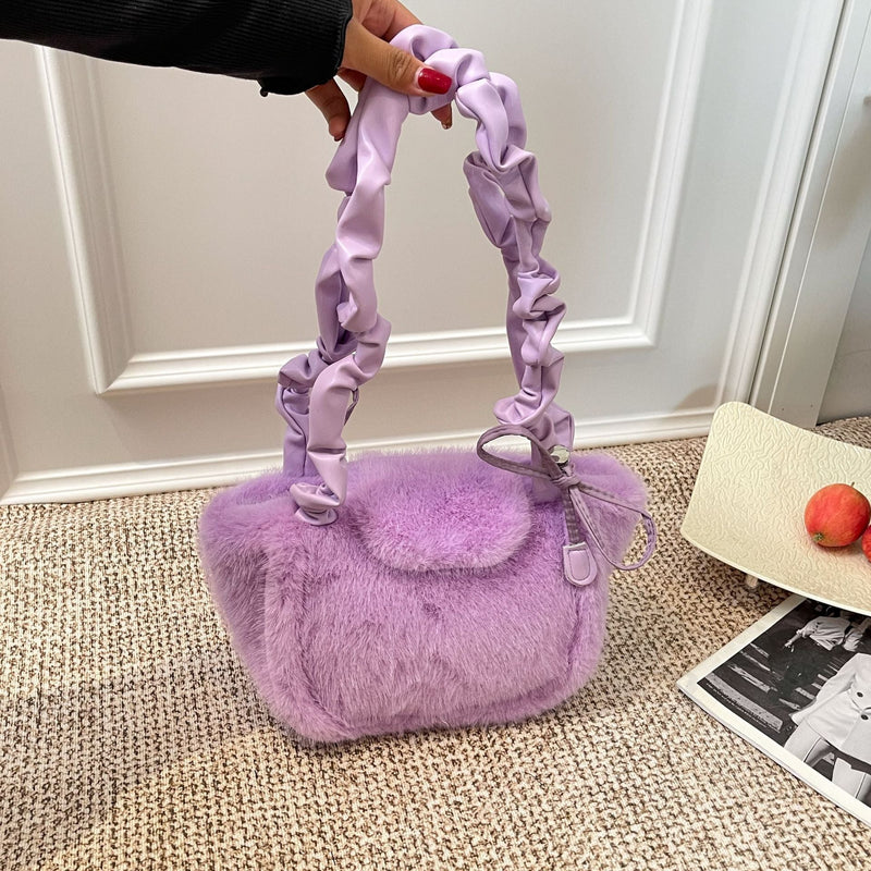 Cute Plush Vegetable Basket Shoulder Bag