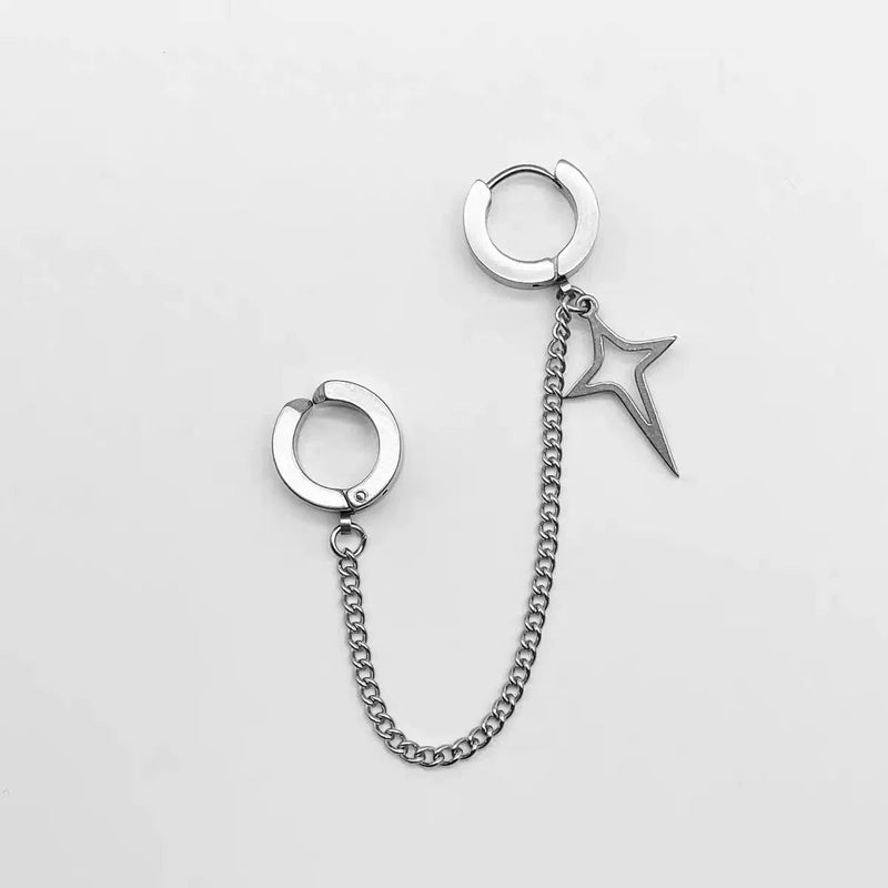Four-Point Star Chain Ear Cuff