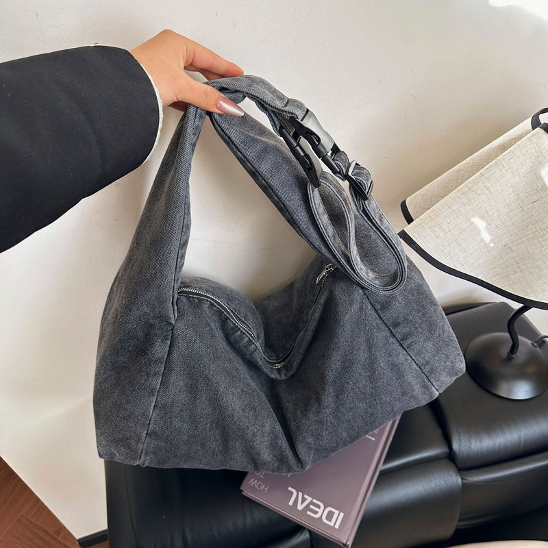 Large Capacity Denim Dumpling Bag Spice Girl Shoulder Bag