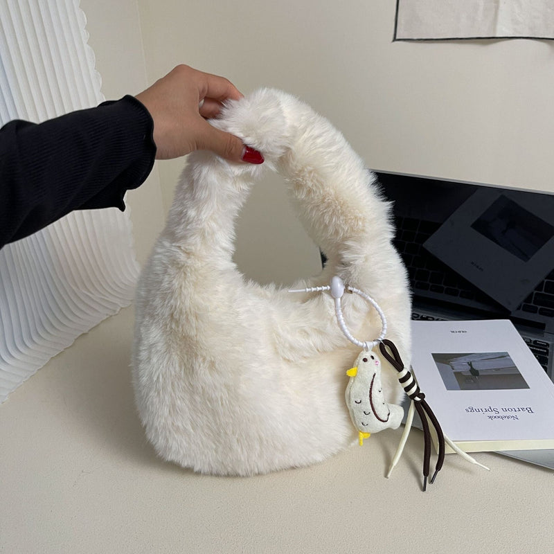Trendy Plush Dumpling Bag Large Capacity Commuter Work Bag