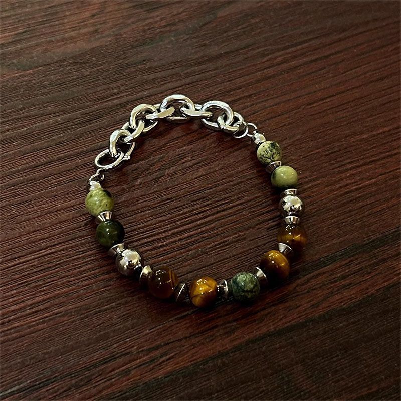 Vintage Mixed-Metal Stainless Steel Bracelet
