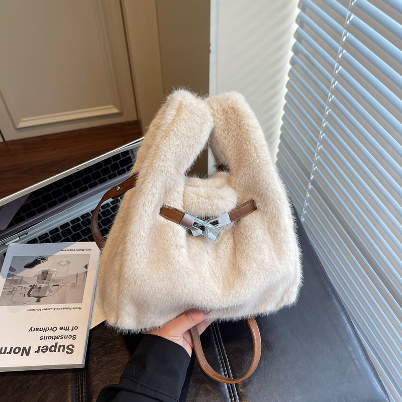 Cute Solid Color Chain Crossbody Bag for Women