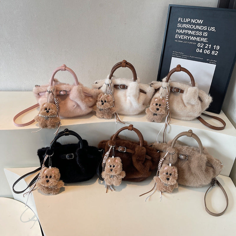 Women's Plush Wool Cloud Cartoon Handbags
