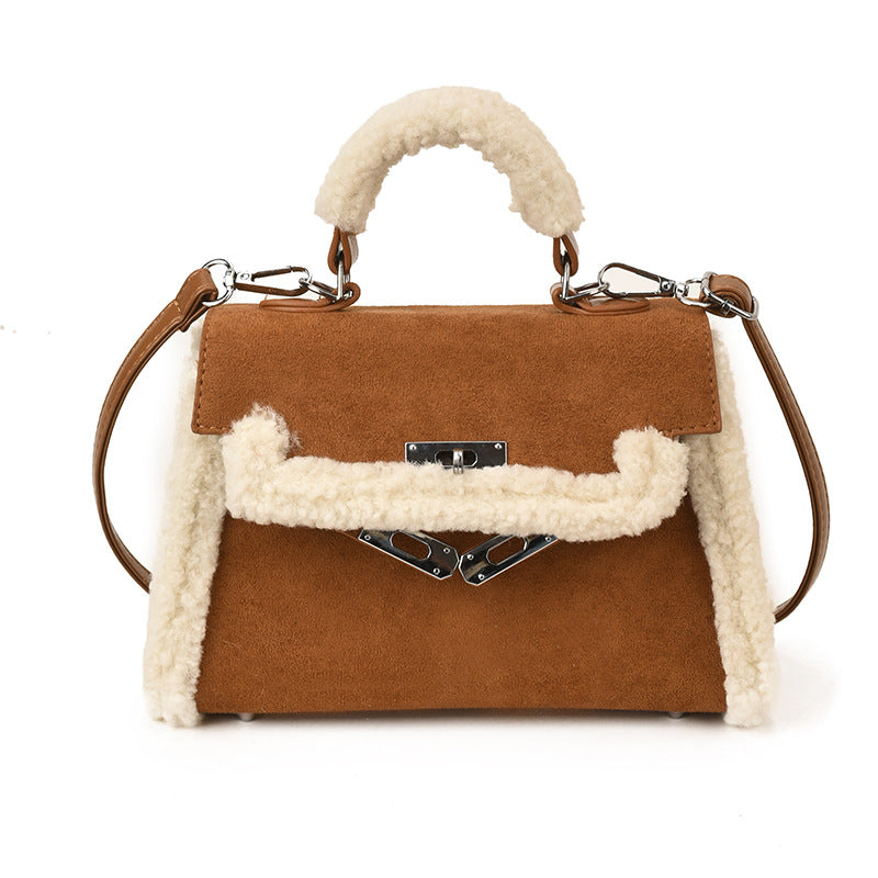 Retro Splicing Kelly Bag for Women - Light Luxury Shoulder Bag