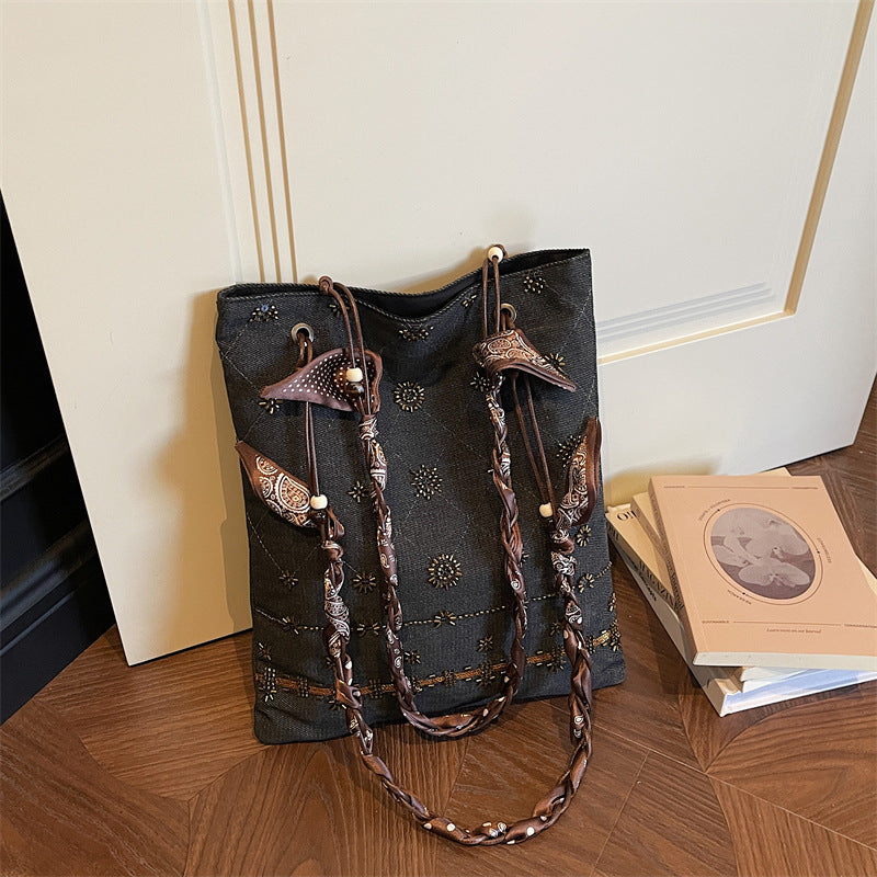 Retro Sequined Tote Bag for Women