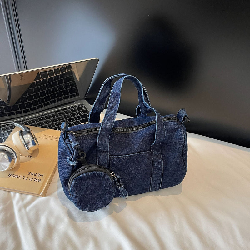 Retro Denim Messenger Bag for Women - Large Capacity Casual Shoulder Bag