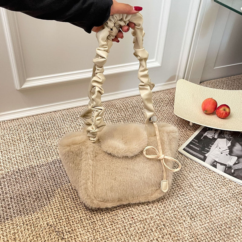 Cute Plush Vegetable Basket Shoulder Bag