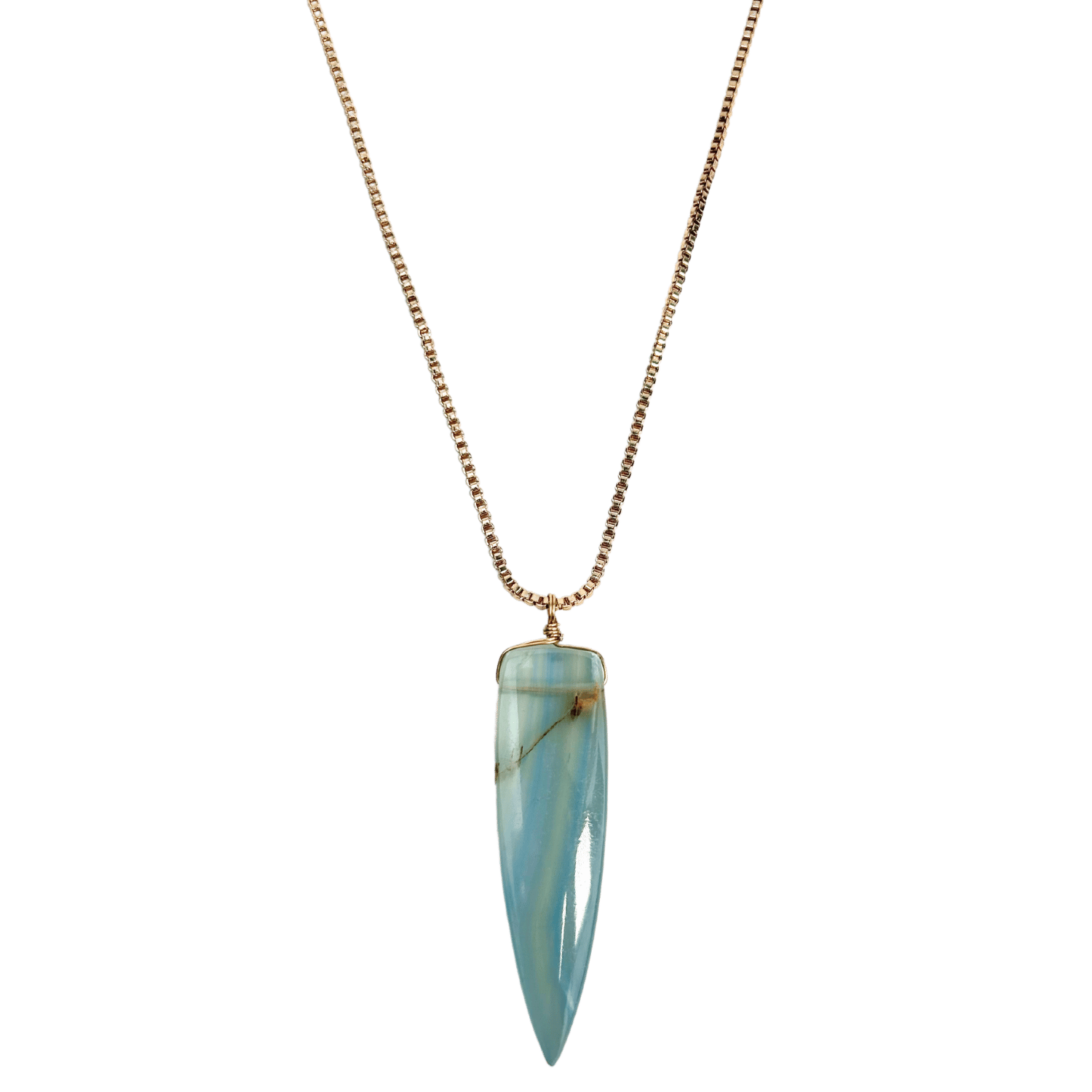 Blue Lemurian Calcite Necklace
