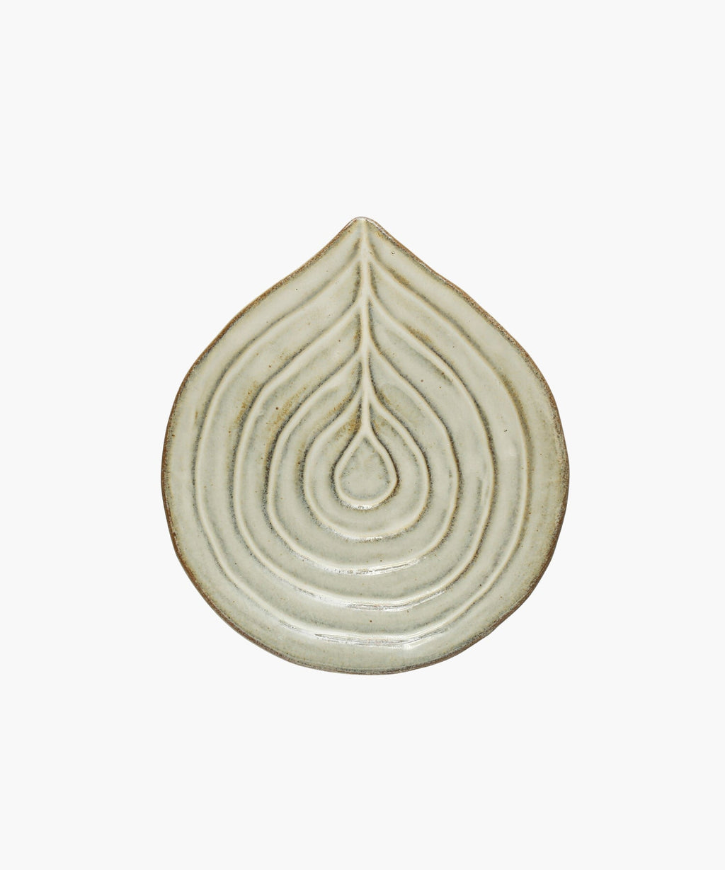 Embossed stoneware dish or spoon rest with reactive glaze. | Wildwood Home Co.