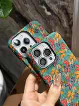 Vintage Oil Painting Wood Grain iPhone Case